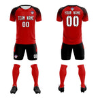 Custom Red Classic Soccer Training Sets Jersey For Adults/Kids