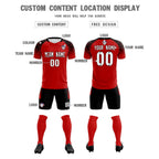 Custom Red Classic Soccer Training Sets Jersey For Adults/Kids