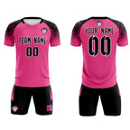 Custom Rose Red Classic Soccer Training Sets Jersey For Adults/Kids