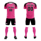 Custom Rose Red Classic Soccer Training Sets Jersey For Adults/Kids
