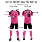 Custom Rose Red Classic Soccer Training Sets Jersey For Adults/Kids