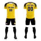 Custom Gold Classic Soccer Training Sets Jersey For Adults/Kids
