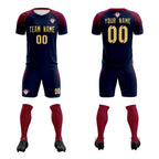 Custom Navy Classic Soccer Training Sets Jersey For Adults/Kids