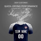 Custom Navy Classic Soccer Training Sets Jersey For Adults/Kids