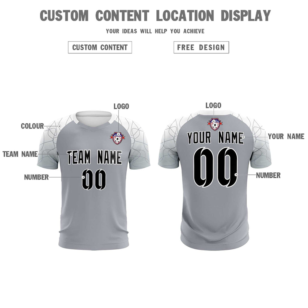 Custom Silver Classic Soccer Training Sets Jersey For Adults/Kids