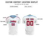 Custom White Raglan Shoulder Striped Soccer Tops/Sets Jersey