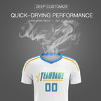 Custom White Raglan Shoulder Striped Soccer Tops/Sets Jersey