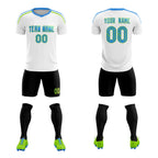 Custom White Raglan Shoulder Striped Soccer Tops/Sets Jersey