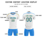 Custom White Raglan Shoulder Striped Soccer Tops/Sets Jersey