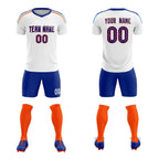 Custom White Raglan Shoulder Striped Soccer Tops/Sets Jersey
