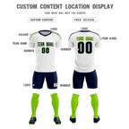 Custom White Raglan Shoulder Striped Soccer Tops/Sets Jersey