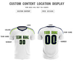 Custom White Raglan Shoulder Striped Soccer Tops/Sets Jersey