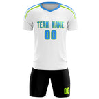 Custom White Raglan Shoulder Striped Soccer Tops/Sets Jersey