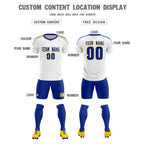 Custom White Raglan Shoulder Striped Soccer Tops/Sets Jersey