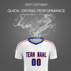 Custom White Raglan Shoulder Striped Soccer Tops/Sets Jersey