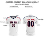 Custom white Striped Quick Dry Tops Soccer Sets Jersey