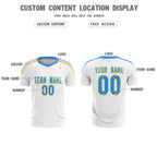Custom White Raglan Shoulder Striped Soccer Tops/Sets Jersey