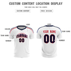 Custom white Striped Quick Dry Tops Soccer Sets Jersey