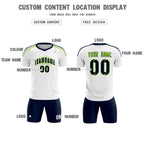 Custom White Raglan Shoulder Striped Soccer Tops/Sets Jersey