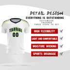 Custom White Raglan Shoulder Striped Soccer Tops/Sets Jersey