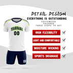 Custom White Raglan Shoulder Striped Soccer Tops/Sets Jersey