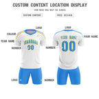 Custom White Raglan Shoulder Striped Soccer Tops/Sets Jersey