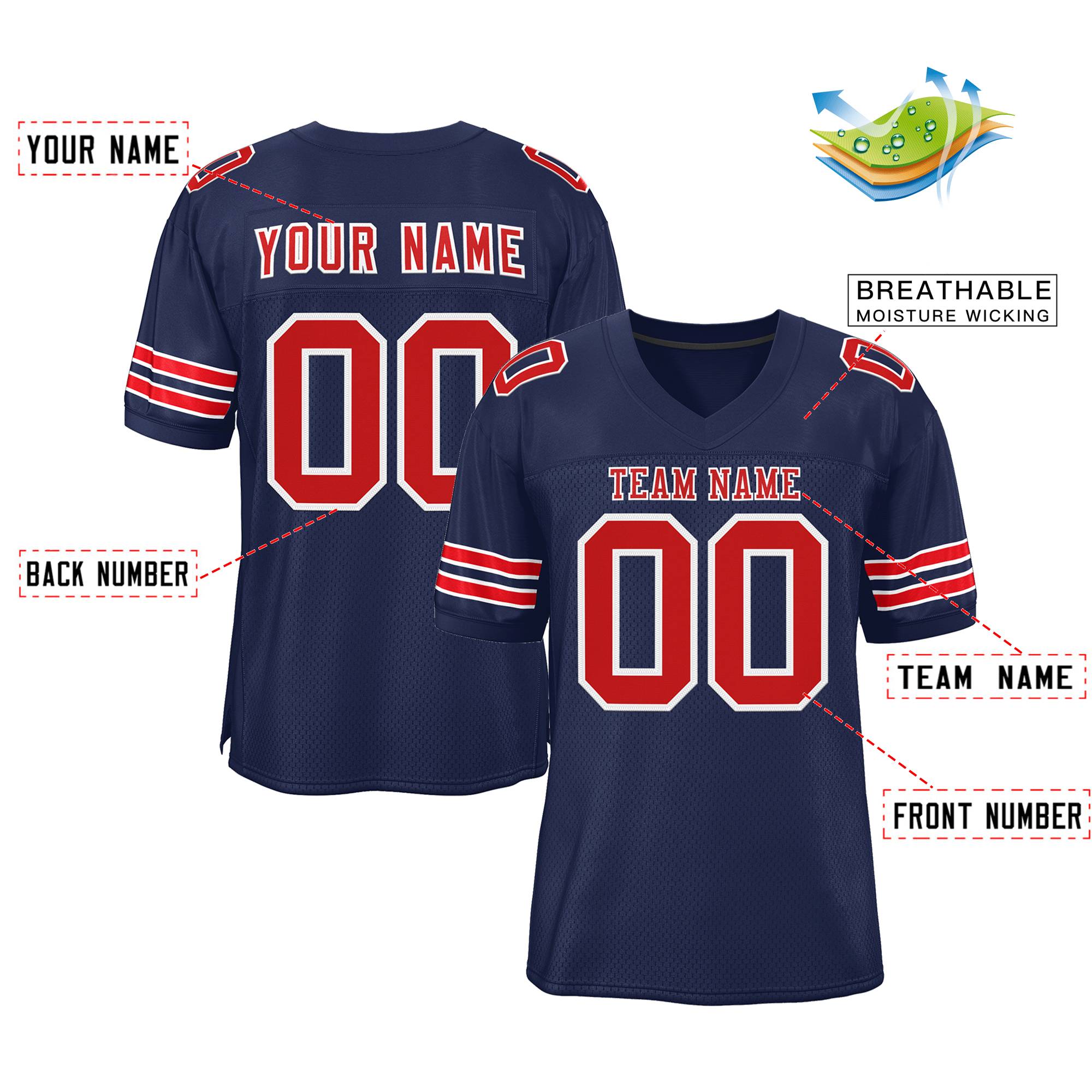 Custom Replica Football Jersey for Men Women Youth Personalized Practice Shirts