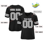 Custom Black Gray-White Classic Style Mesh Authentic Football Jersey