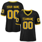 Custom Black Gold-Black Classic Style Authentic Football Jersey