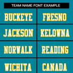 Custom Aqua White-Gold Classic Style Mesh Authentic Football Jersey