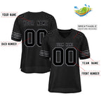 Custom Black Grey Classic Style Mesh Authentic Football Jersey