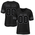 Custom Black Grey Classic Style Mesh Authentic Football Jersey