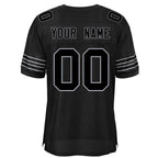 Custom Black Grey Classic Style Mesh Authentic Football Jersey