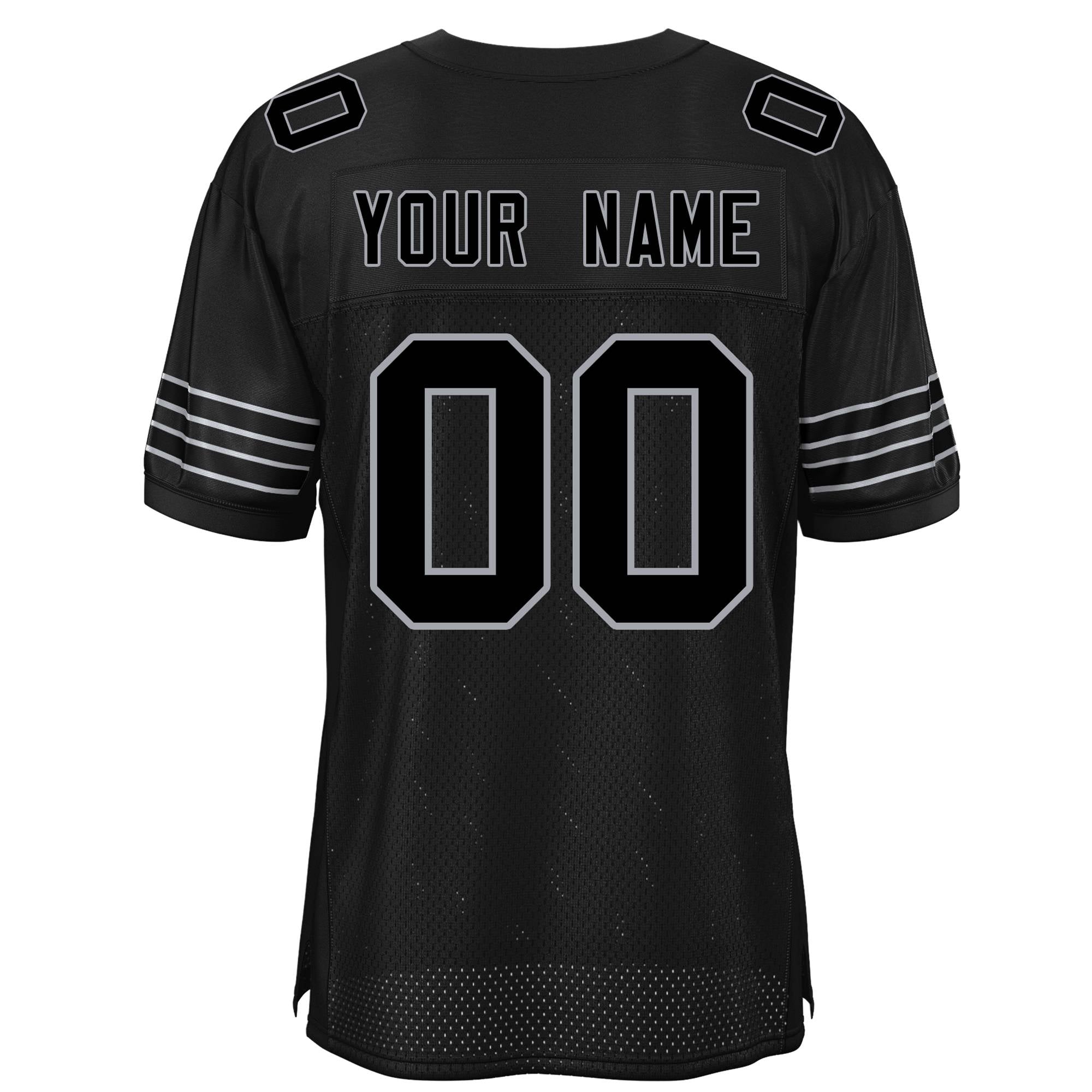 Custom Black Grey Classic Style Mesh Authentic Football Jersey