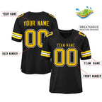 Custom Black Gold-Black Classic Style Authentic Football Jersey