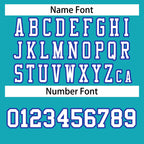 Custom Aqua Royal-White Classic Style Authentic Football Jersey