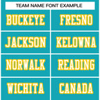 Custom Aqua White-Gold Classic Style Authentic Football Jersey