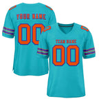 Custom Aqua Orange-Royal Classic Style Authentic Football Jersey