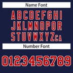 Custom Navy Red-White Personalized Classic Mesh Authentic Football Jersey