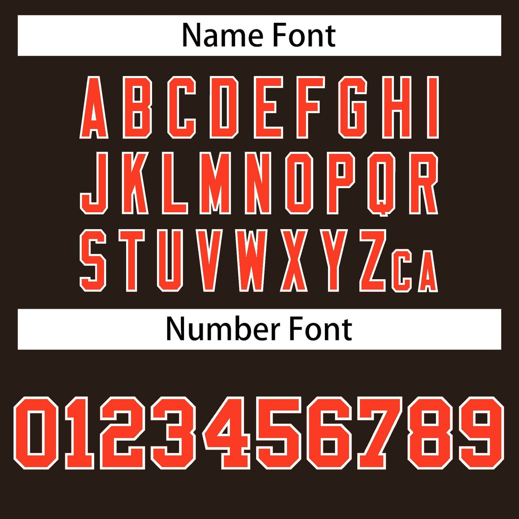 Custom Brown Orange-White Personalized Classic Mesh Authentic Football Jersey