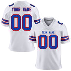 Custom White Royal-Red Personalized Classic Mesh Authentic Football Jersey