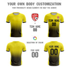 Custom Yellow Black Sport Soccer Tops Jersey