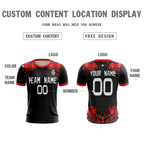 Custom Black Red White Sport Soccer Tops Jersey