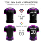 Custom Black Purple White Sport Soccer Tops Jersey