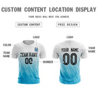 Custom White Blue Sport Soccer Tops Jersey