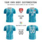 Custom Light Blue White Sport Soccer Tops Jersey