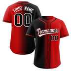 Custom Red White-Black Gradient Fashion Authentic Baseball Jersey