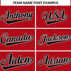 Custom Red Black-White Solider Classic Style Authentic Baseball Jersey