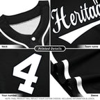 Custom Black White Classic Style Authentic Baseball Jersey