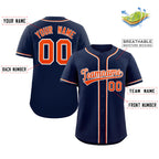 Custom Navy Orange-White Classic Style Authentic Baseball Jersey